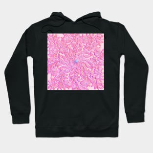 Pink Flowers and Leaves Mandala Hoodie